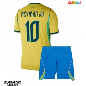 Brazílie Neymar Jr #10 Dětské Domácí dres komplet MS 2026 Krátký Rukáv (+ trenýrky)